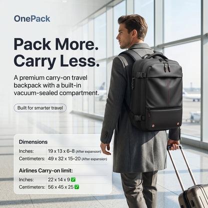 OnePack Vacuum Compression Travel Backpack
